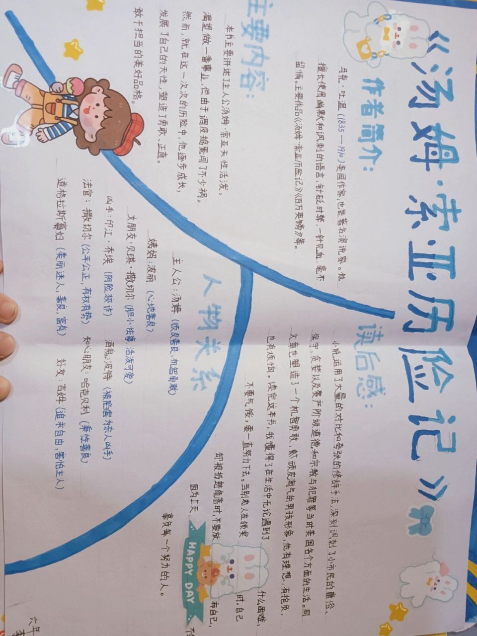 寒假作业,《汤姆索亚历险记》思维导图