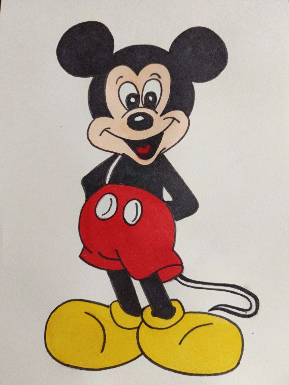 米老鼠简笔画(含教程) 以前最喜欢看的就是米老鼠了