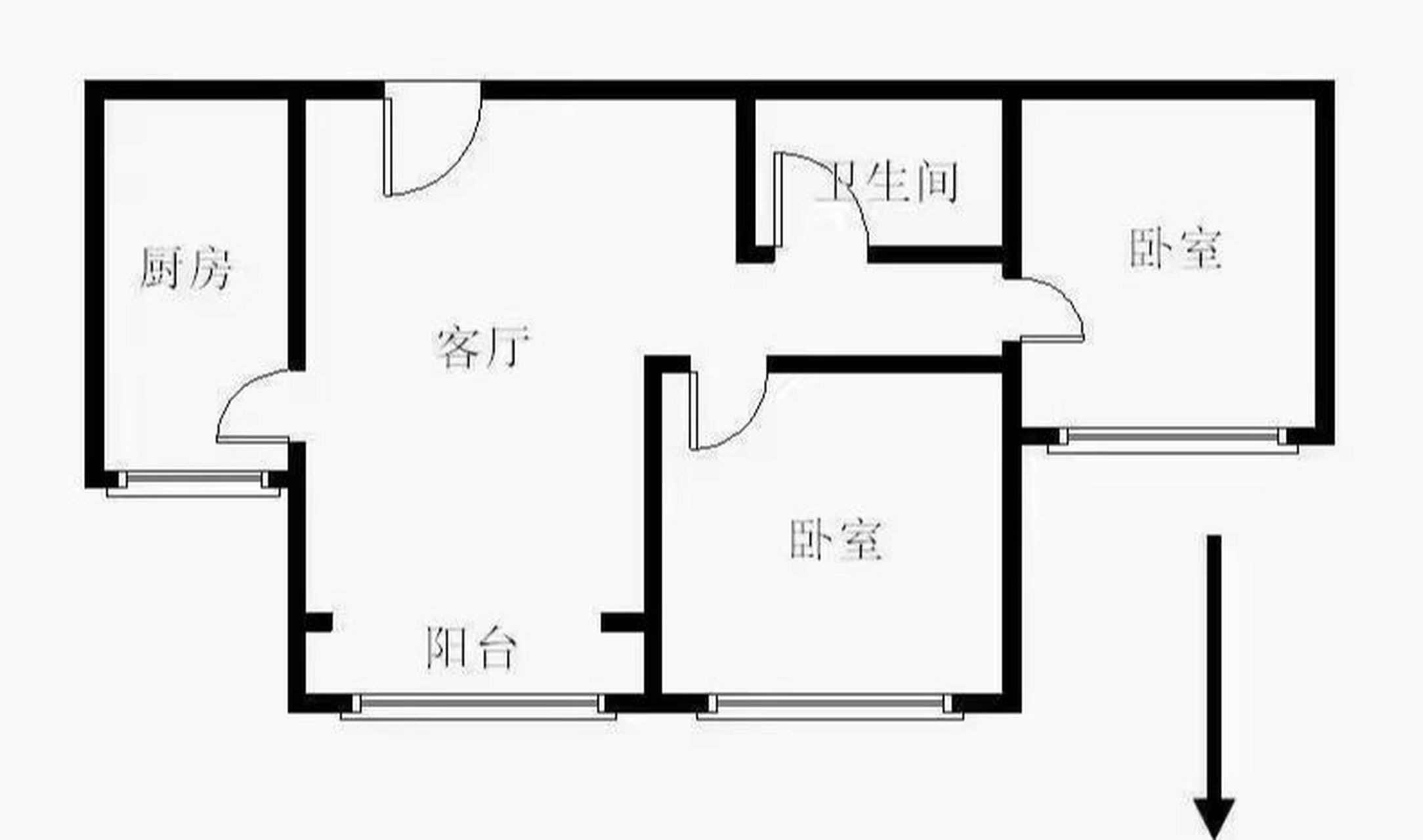 望坛新苑两居室户型图图片