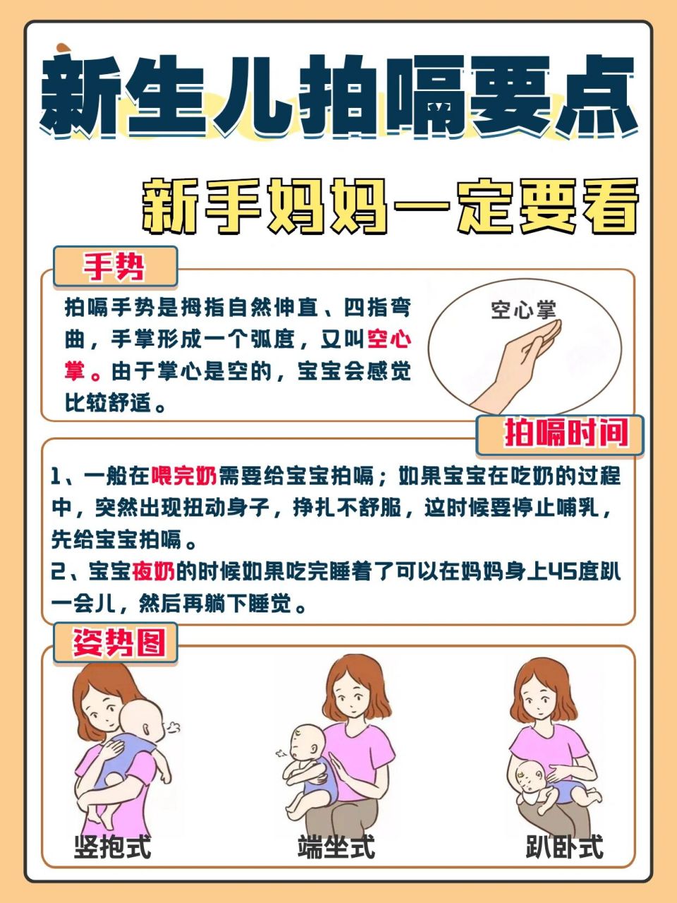 新生儿宝宝拍嗝姿势图7515新手妈妈一定要学会 #不懂就问有问必答