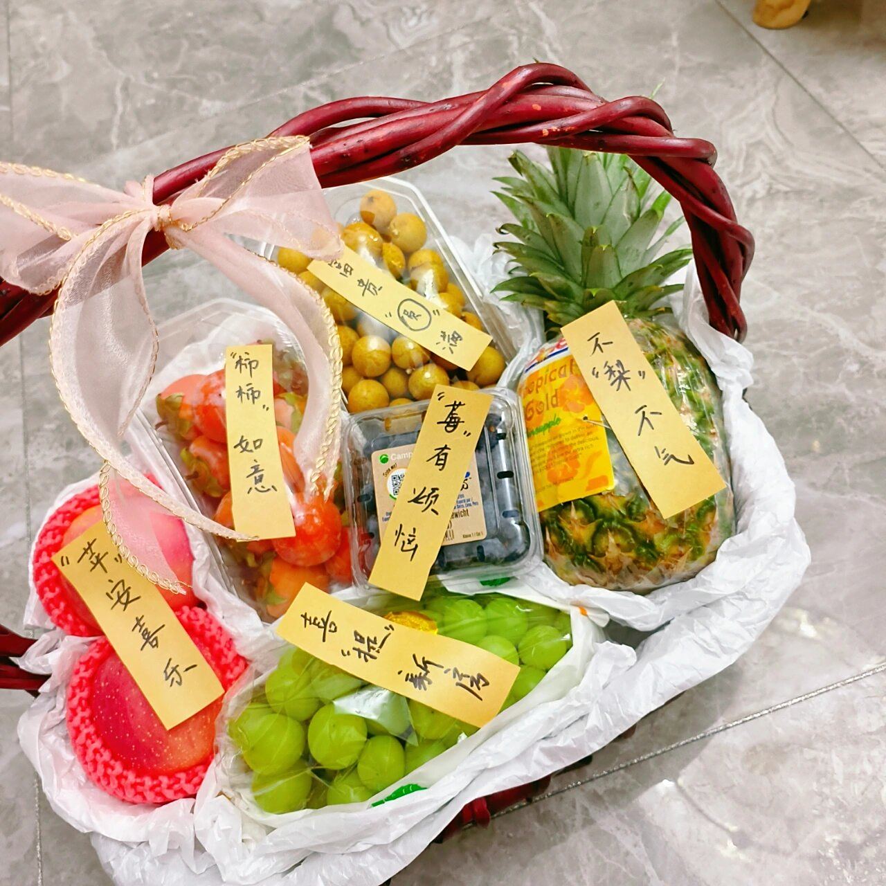 diy送朋友的乔迁水果花篮!