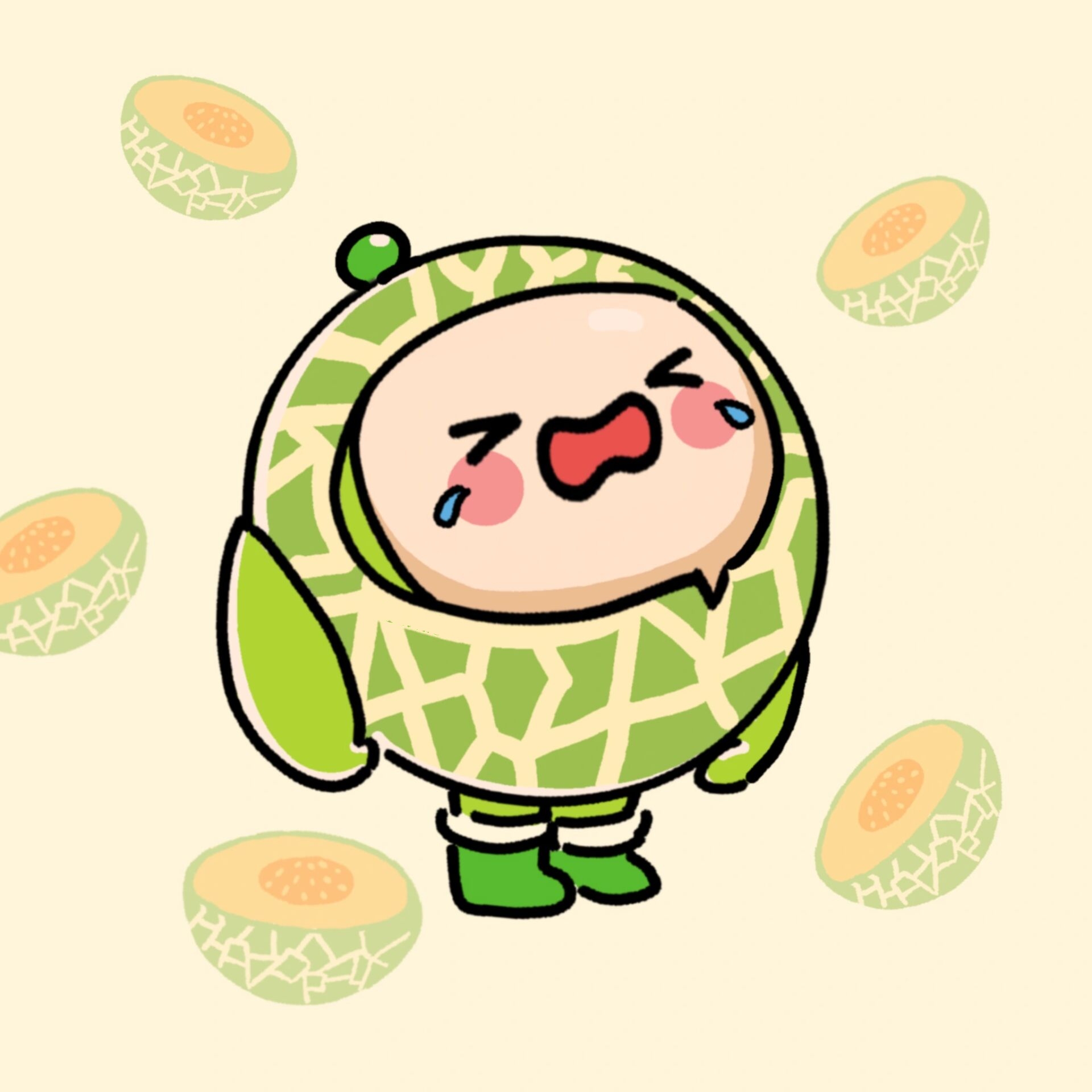 蛋仔派对| 哭唧哈密瓜表情头像