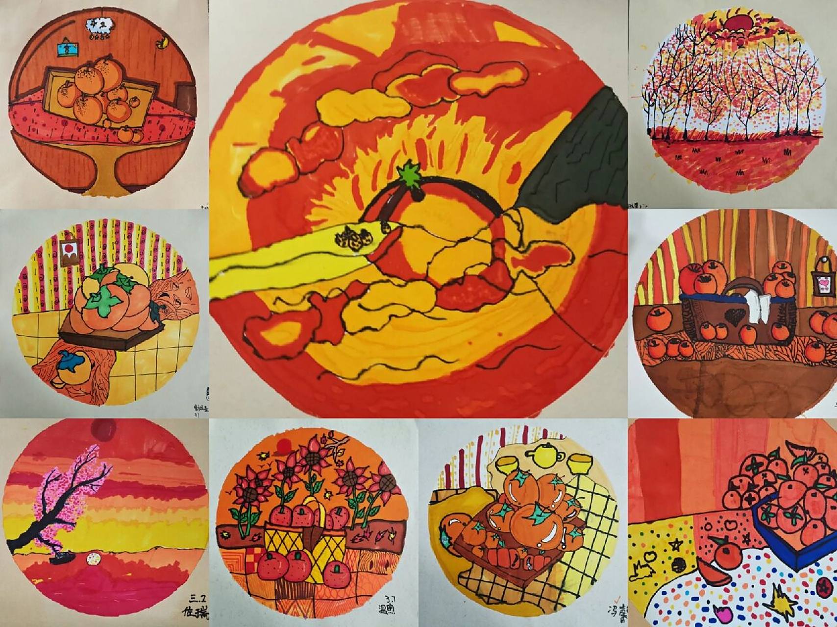 人美版三下《橙色的画》学生作品 《橙色的画》这节课应该是三年级下