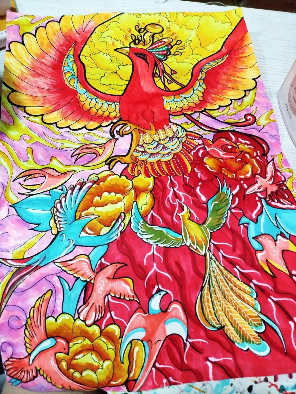 百鸟朝凤/龙凤传统儿童画简笔画教程学前