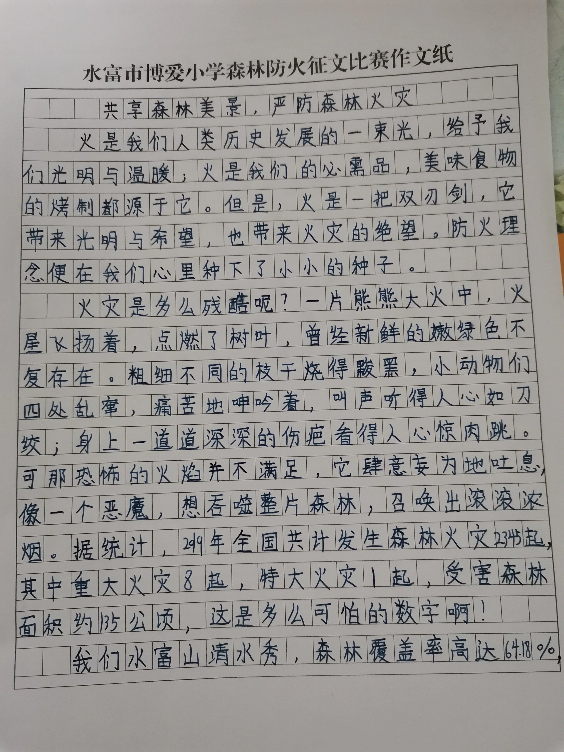 森林防火知识作文图片