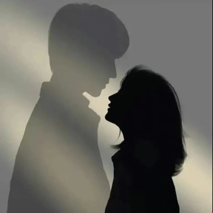黑白剪影情侣头像