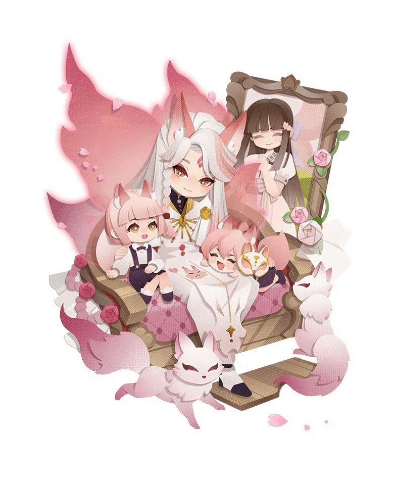 妖怪屋的sp玉藻前新皮肤,在画中世界与妻儿团聚,温馨又好刀