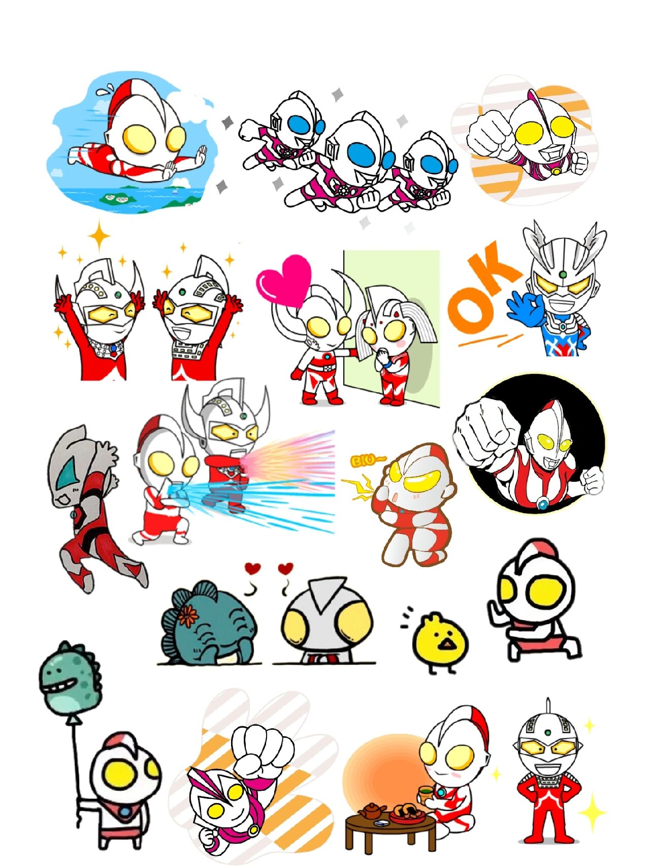 奥特曼系列自制贴纸素材