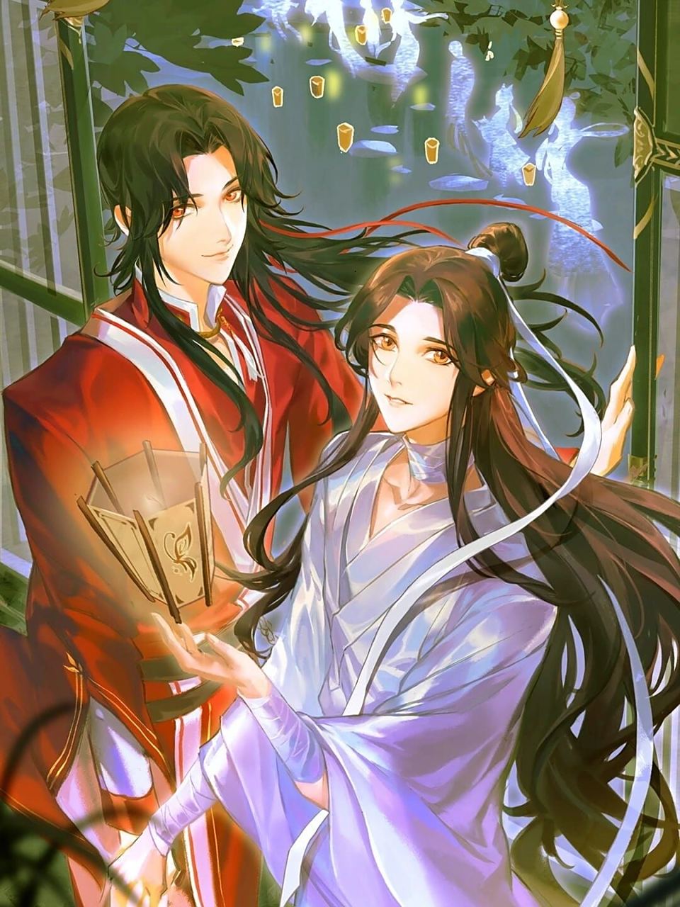 天官赐福|花城谢怜高清壁纸 为你明灯三千,为你花开满城