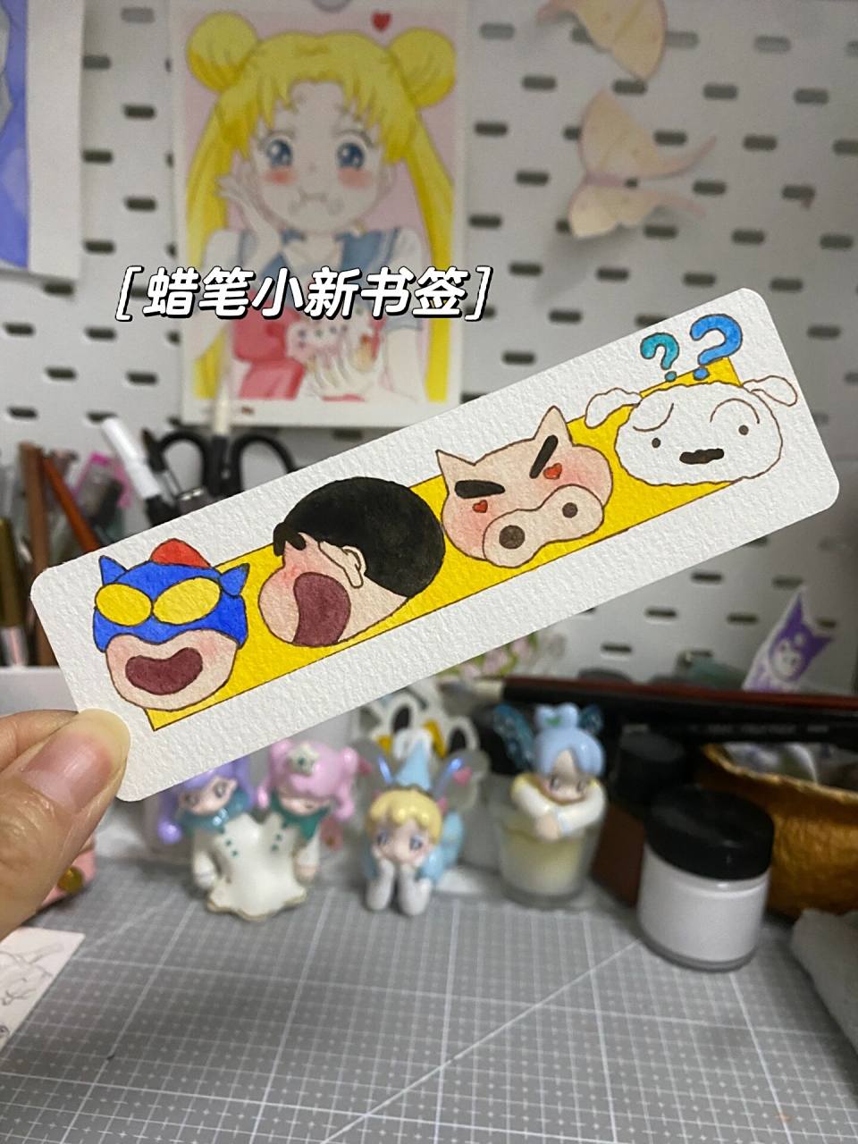 自制蜡笔小新书签(附过程图)肥嘟嘟左卫门 又画小新咯,这次画的是他和