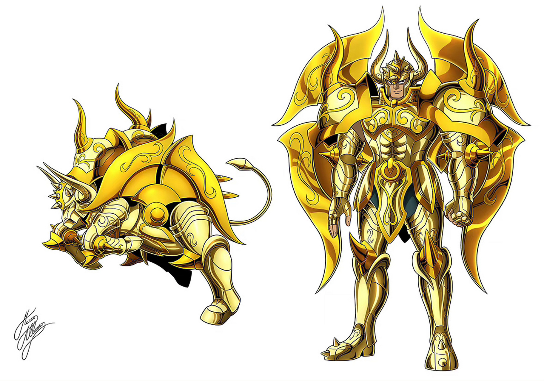 十二神黄金及其神圣衣星座形态 画师:marco albiero