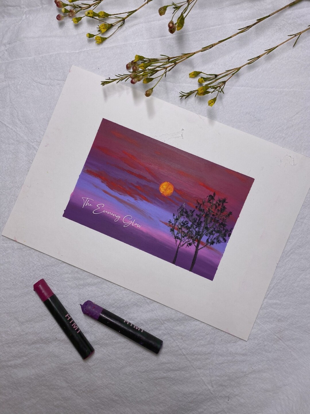 油画棒/米娅油画棒/晚霞/风景/画画 #油画棒