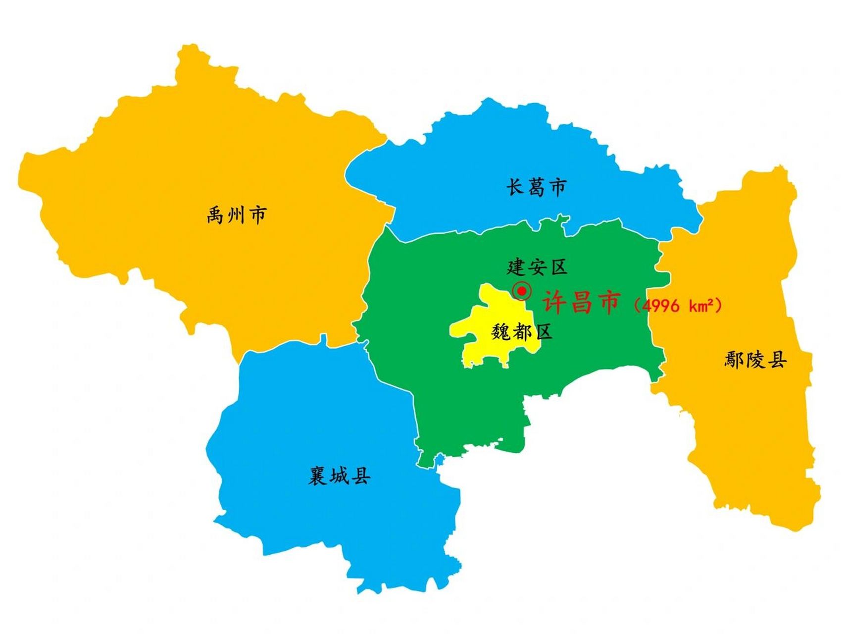 许昌市景区景点36个 下辖: 2个直辖区:魏都区,建安区 2个县级市:禹州