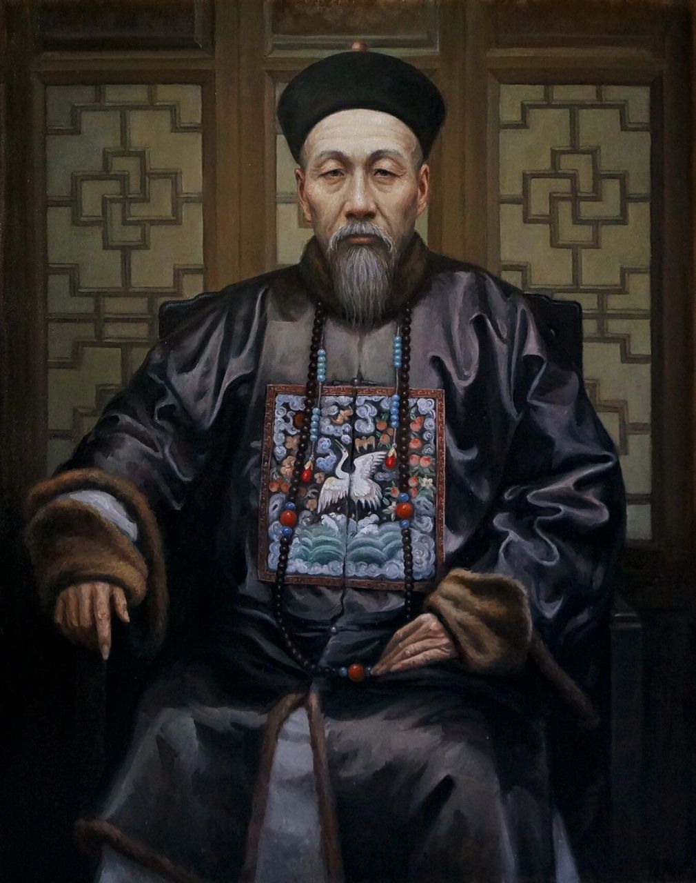 曾国藩 画布油画,100*80cm 至此一组清代肖像发完了,后续发一组事件