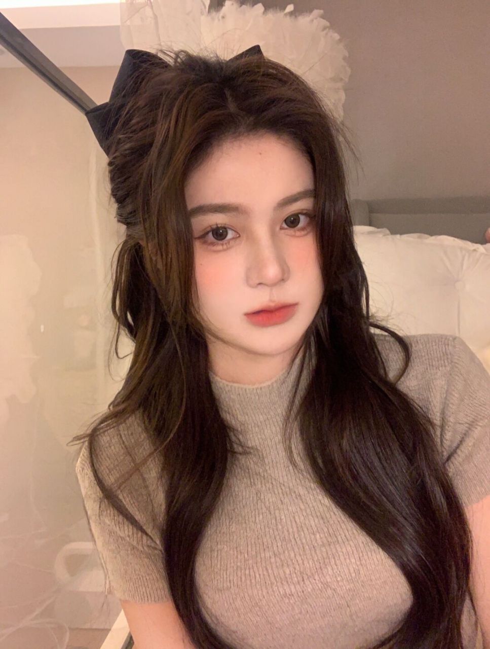 是搜张元英公主头照着学的 扎上蝴蝶结很温柔haha #今日发型