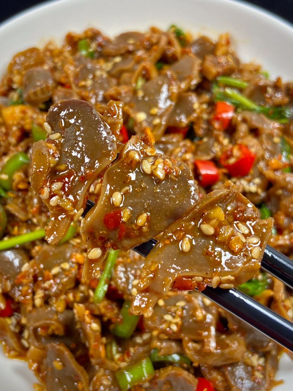 香辣的香菜拌鸭胗一出锅就惊艳到我了,香迷糊啦!