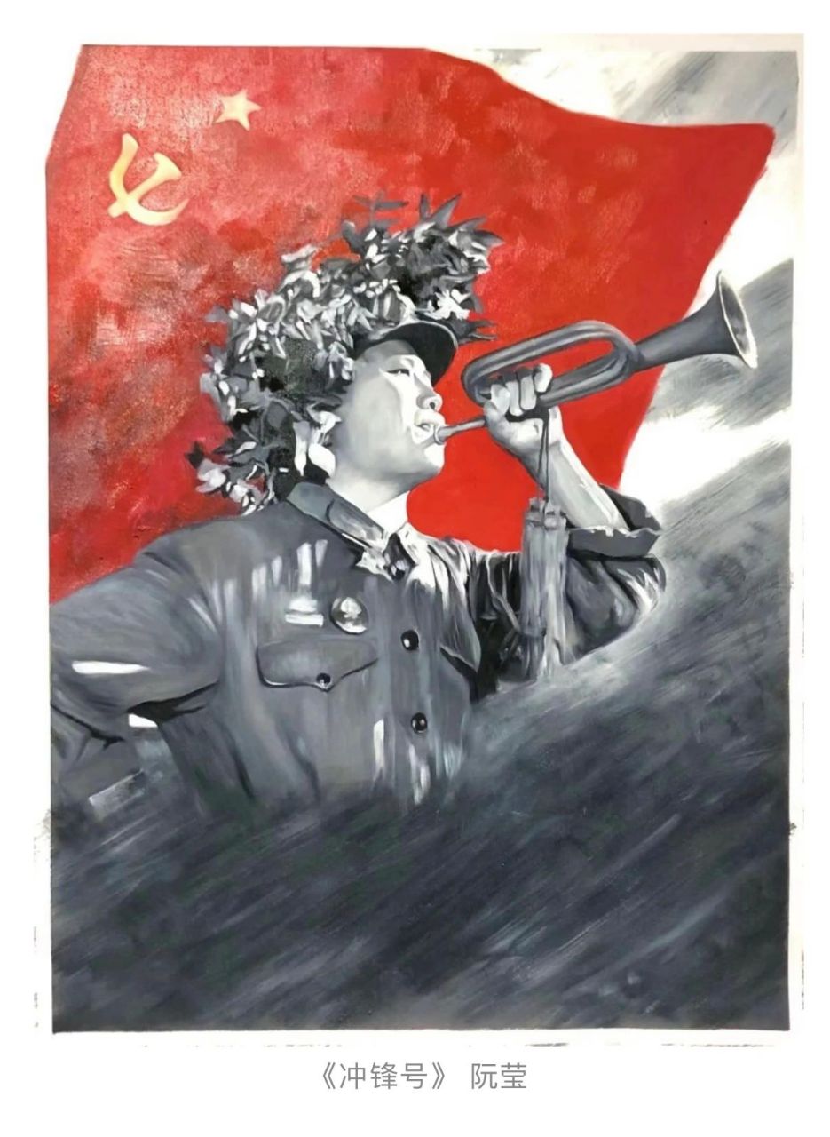 战争题材的绘画艺术作品 我们每个人心中都有一颗滚烫的中国心!