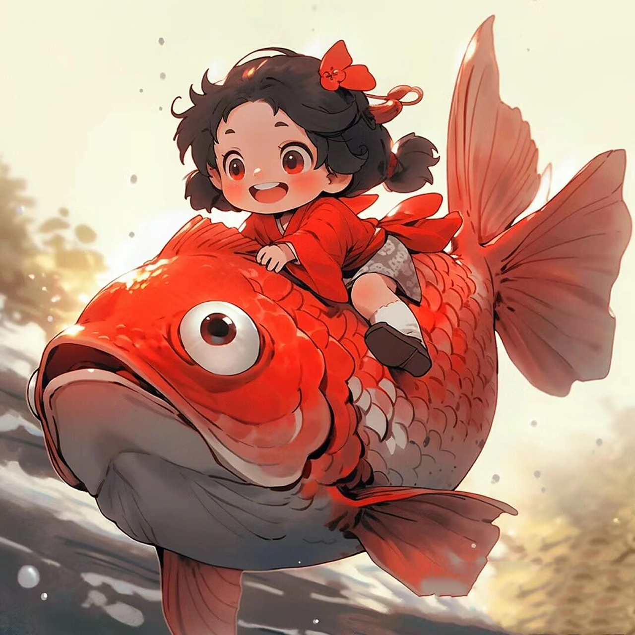 锦鲤连连|女生可爱动漫头像 让谦卑的人,活得越高贵.