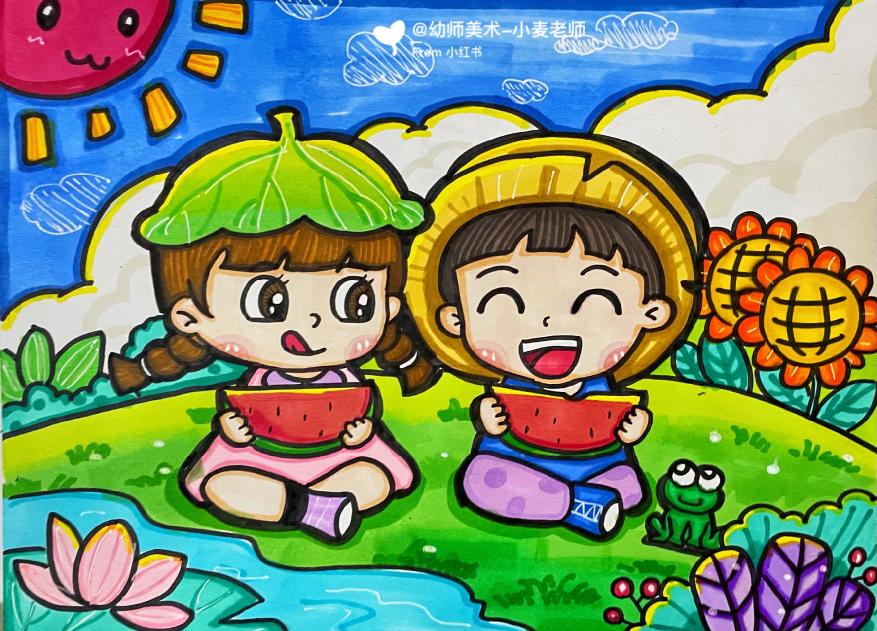 《水果总动员》 这个动作也很简单好记 幼师考编|幼师编制|儿童画简 