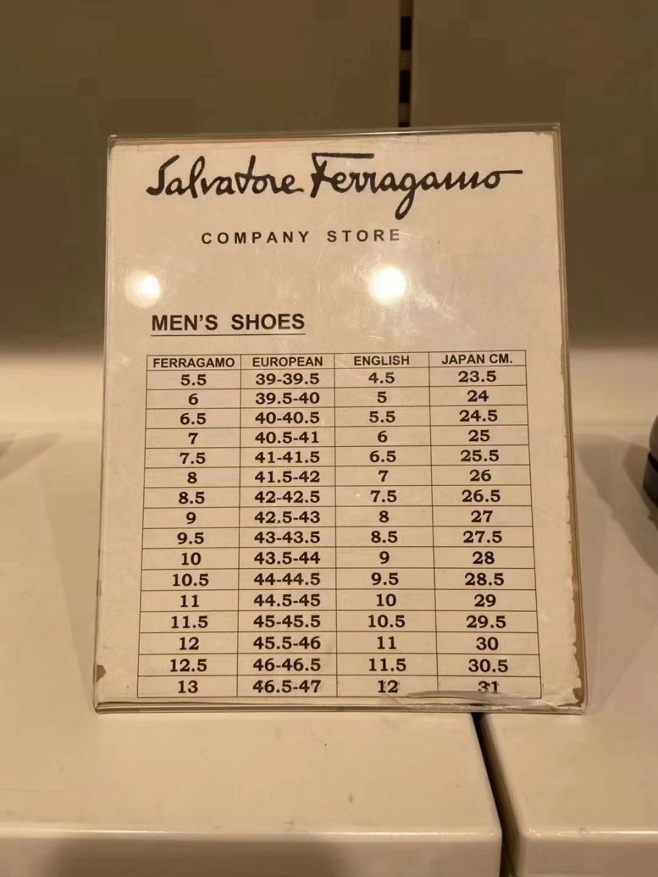 菲拉格慕ferragamo 男鞋尺码表 菲拉格慕ferragamo 男鞋尺码表
