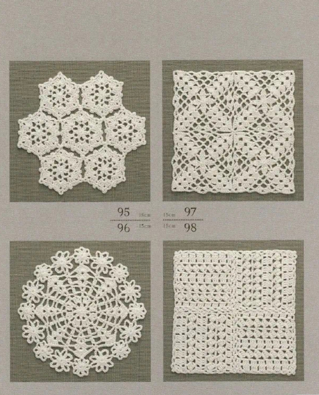 六角花隔热垫 钩针图解‖六角花隔热垫图解教程 #钩针编织
