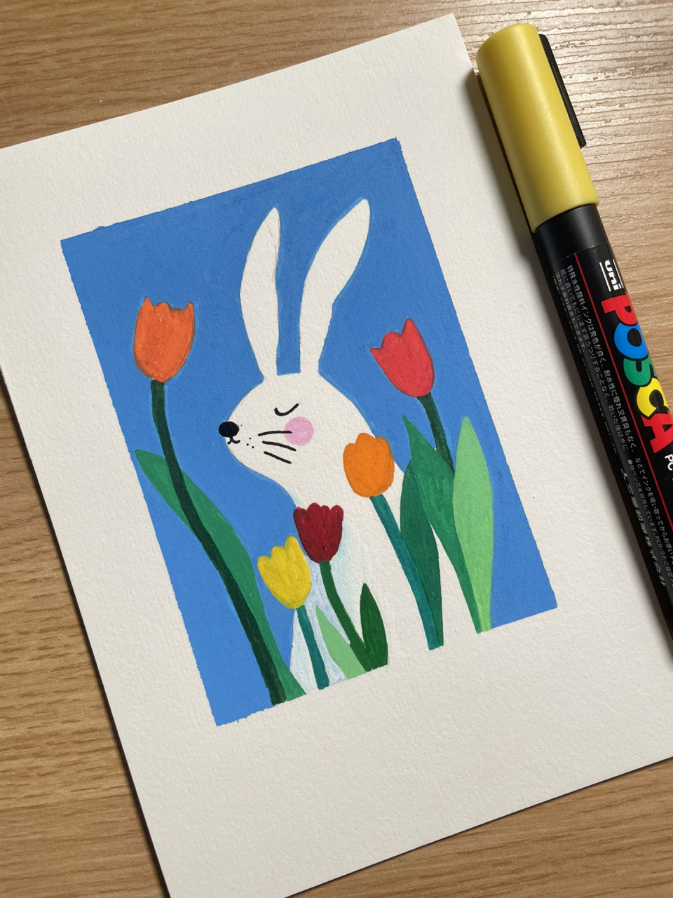 每日一画|兔年吉祥1,丙烯马克笔(含步骤) 兔年要来咯,先从简单的画起.