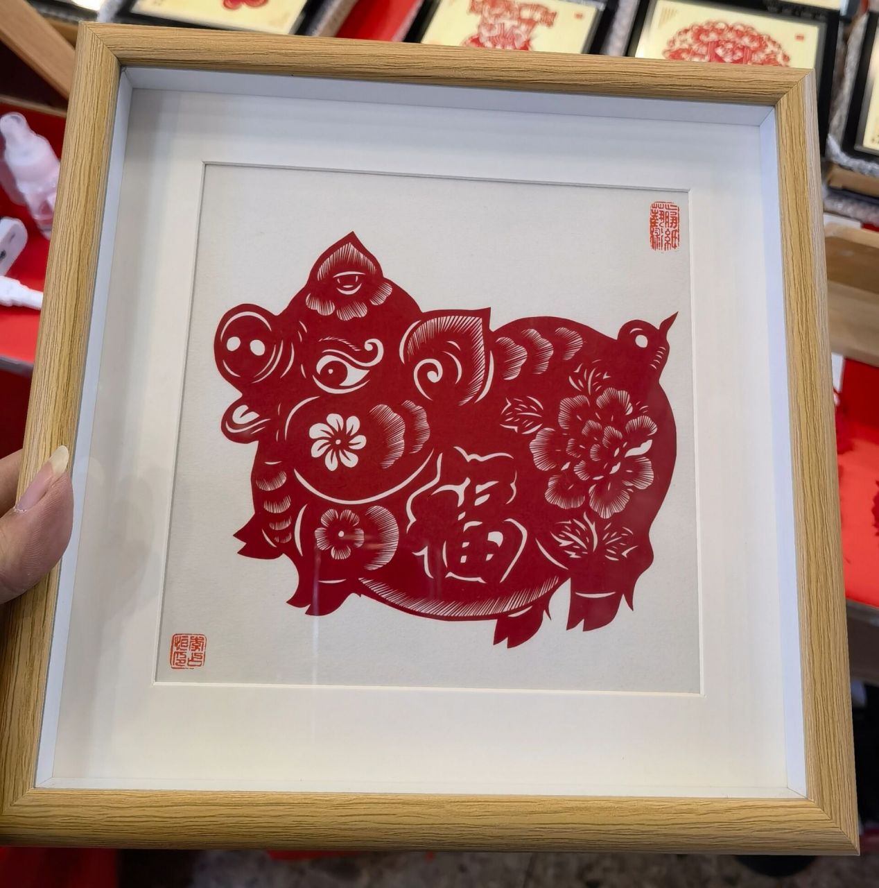 剪纸 |·花开富贵生肖猪