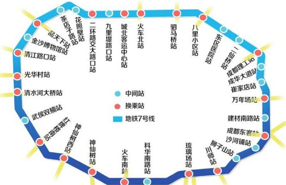 成都地铁七号线路图图片