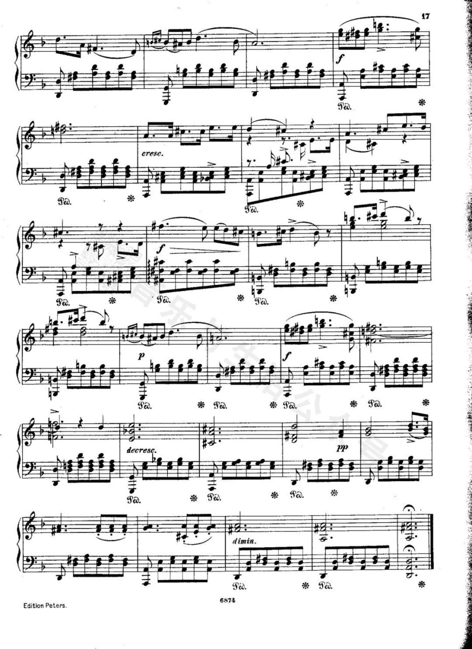 钢琴谱 舒伯特《小夜曲》