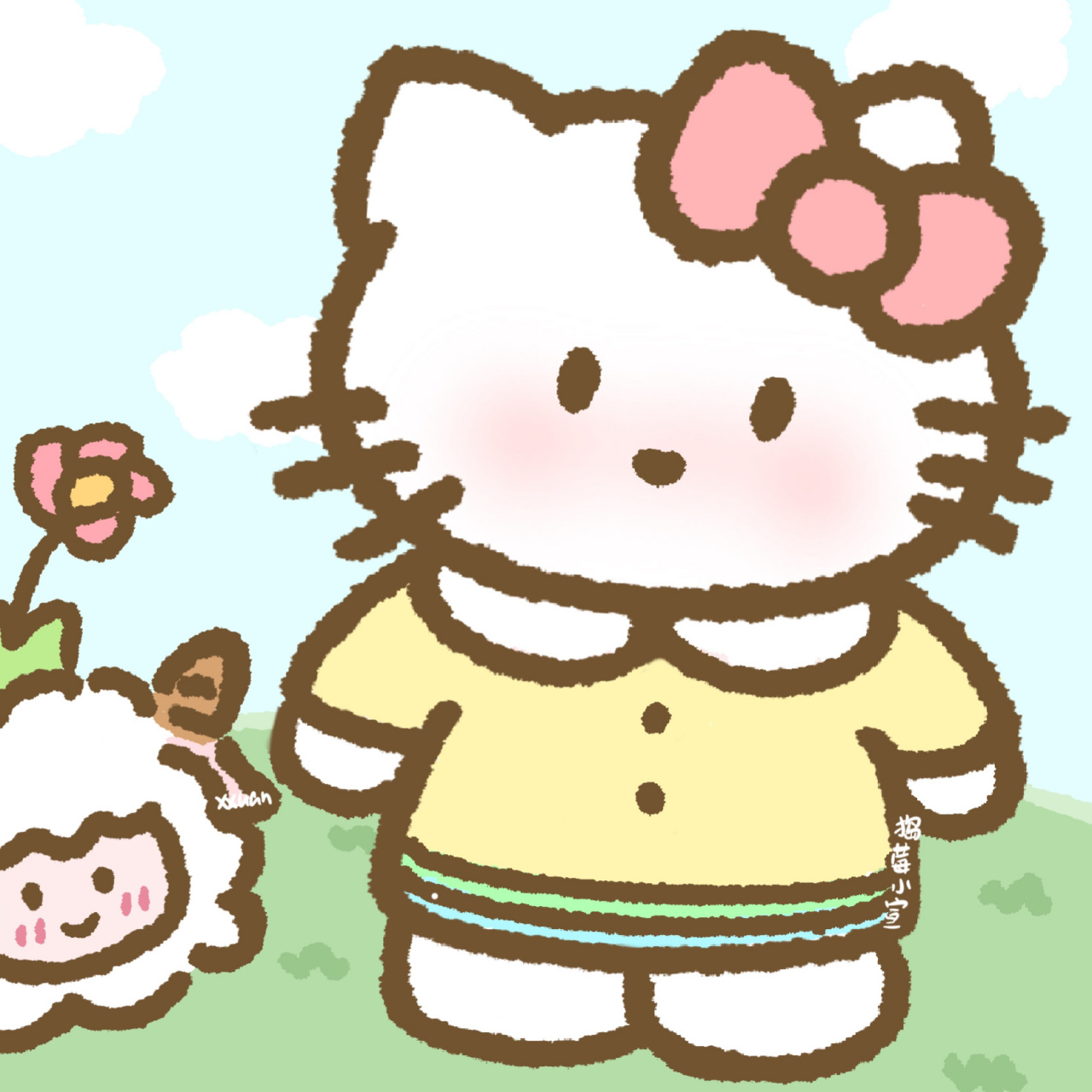 情侣头像|遇见小羊 kitty遇见小羊
