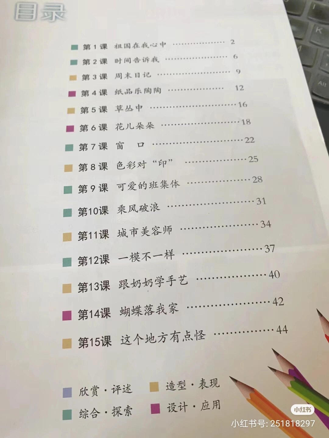 四年级上册美术书 目录