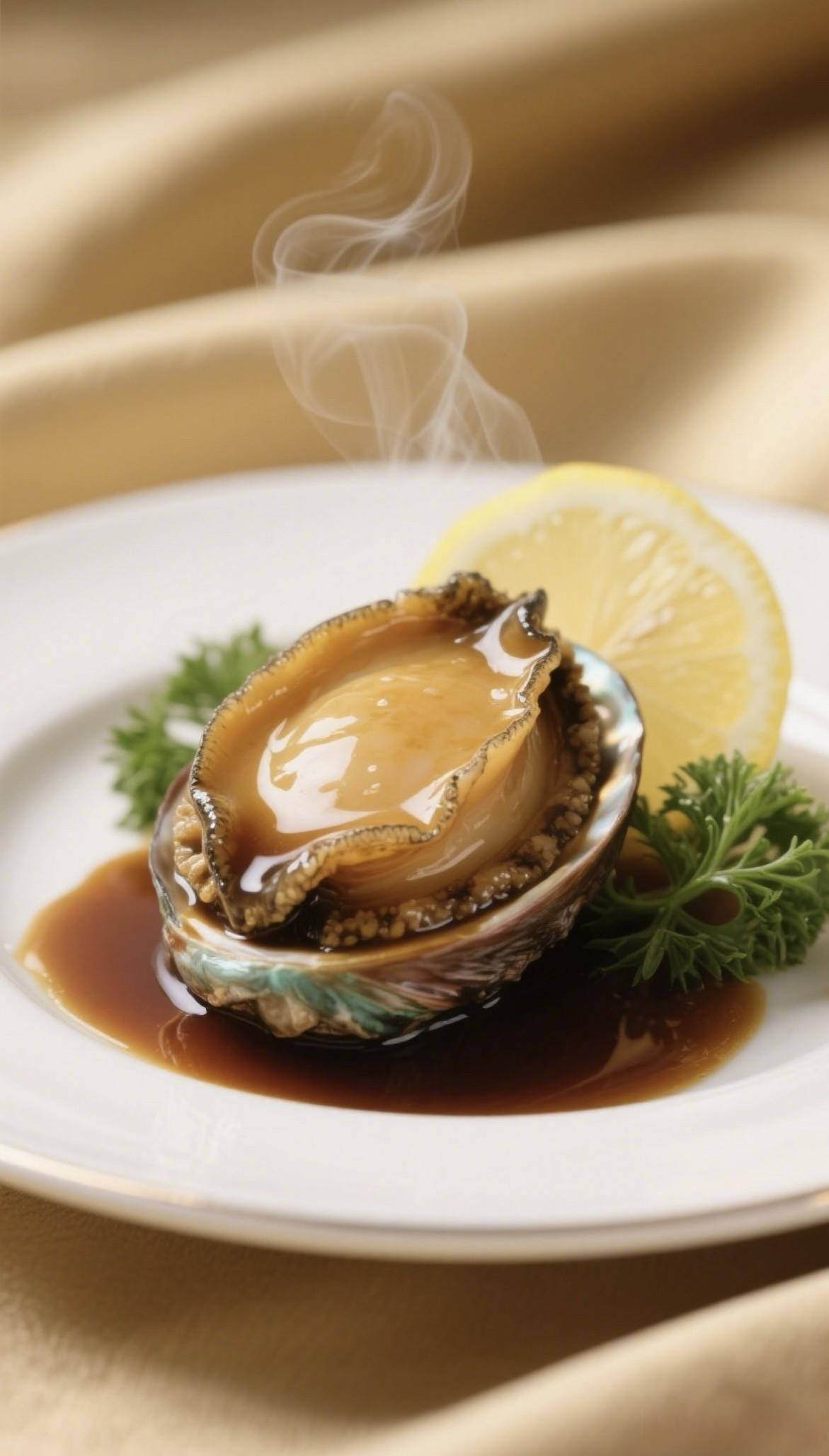 尾韵渗出酱黑金鲍金湯鮑魚黑金鲍鱼烧好的图片黄金鲍鱼肉图片黑鮑茸油