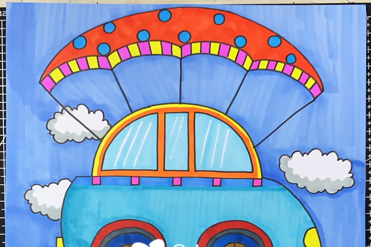 儿童画 | 会飞的汽车