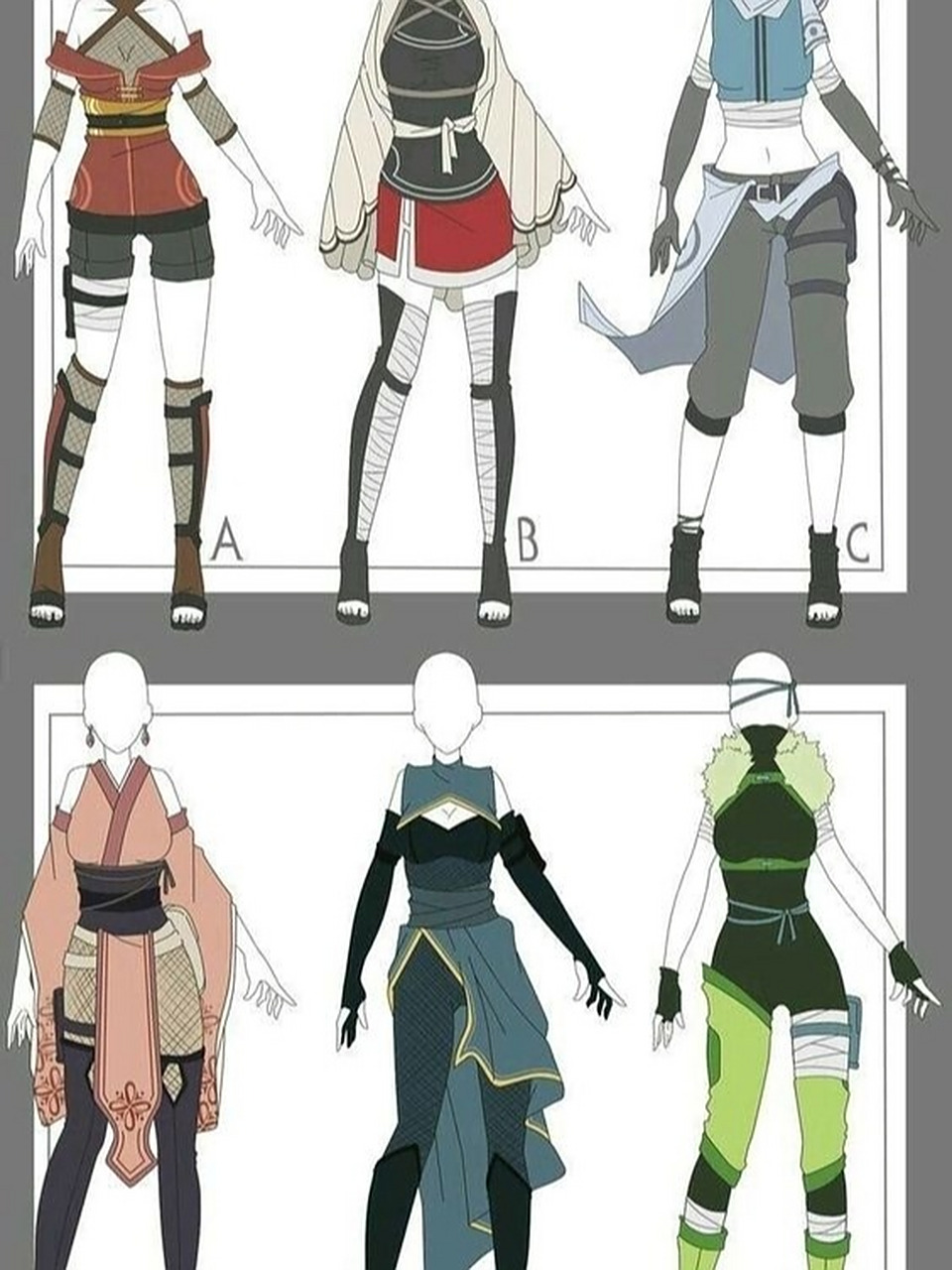 【绘画素材】动漫美少女服饰绘画参考 喜欢的小可爱赶快拿去练习吧