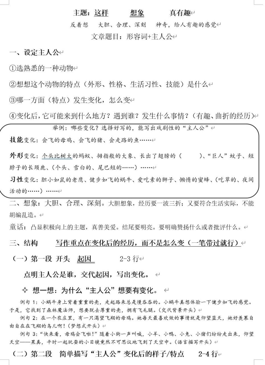 《这样想象真有趣》 三下语文第八单元作文提纲《这样想象真有趣》 又