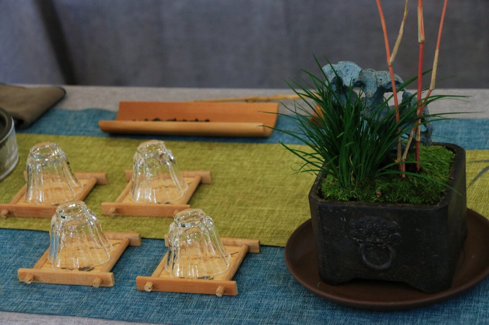 绿茶茶席设计 出自高级茶艺师班的学员,好看好看