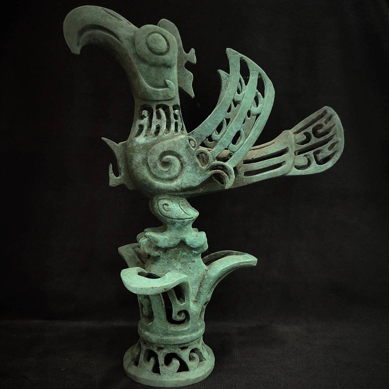 青铜文物系列┃三星堆青铜器┃青铜鸟 16615凤鸟像 1.