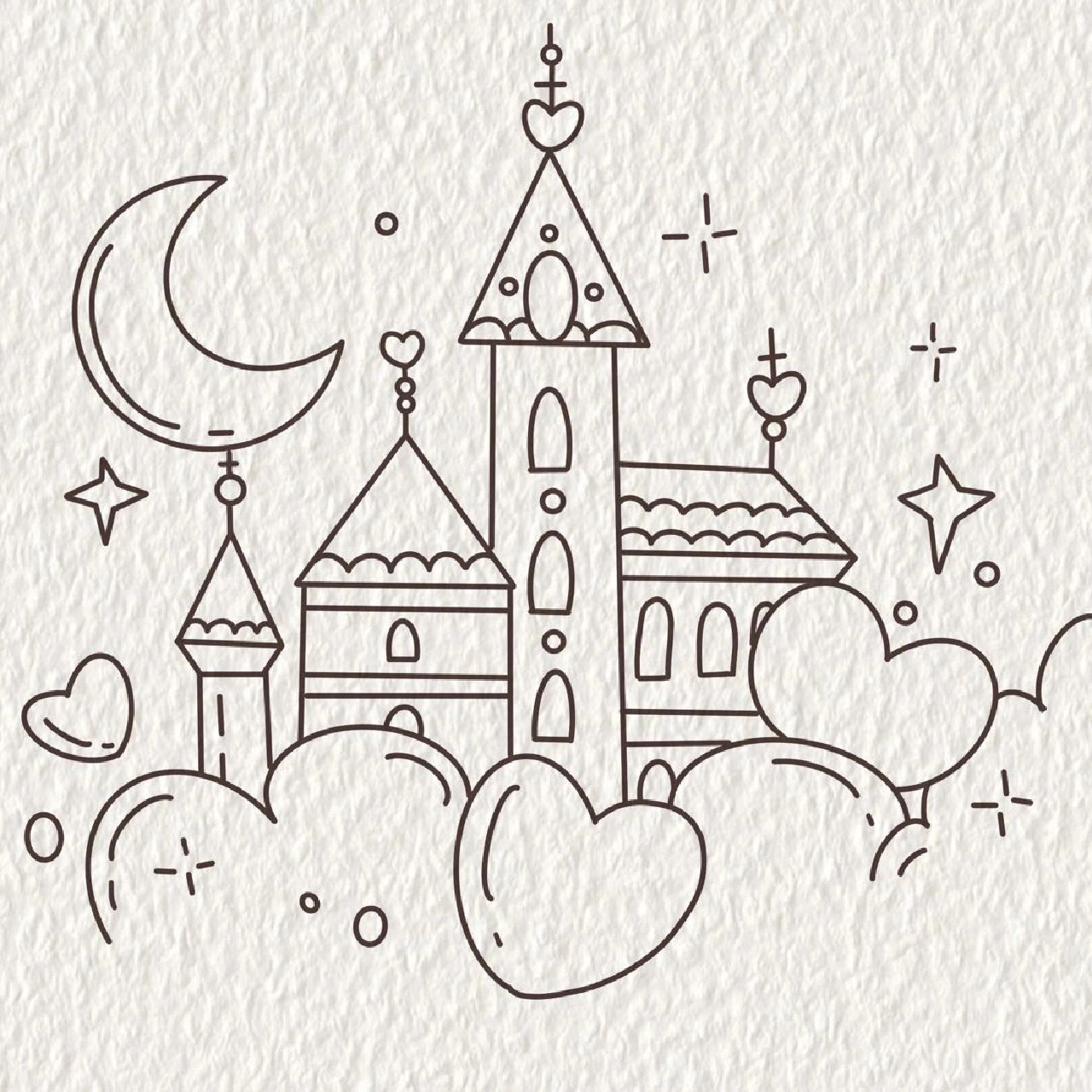 零基础手绘教|城堡|天空之城|绘画 梦幻城堡是你小时候的梦想屋吗?