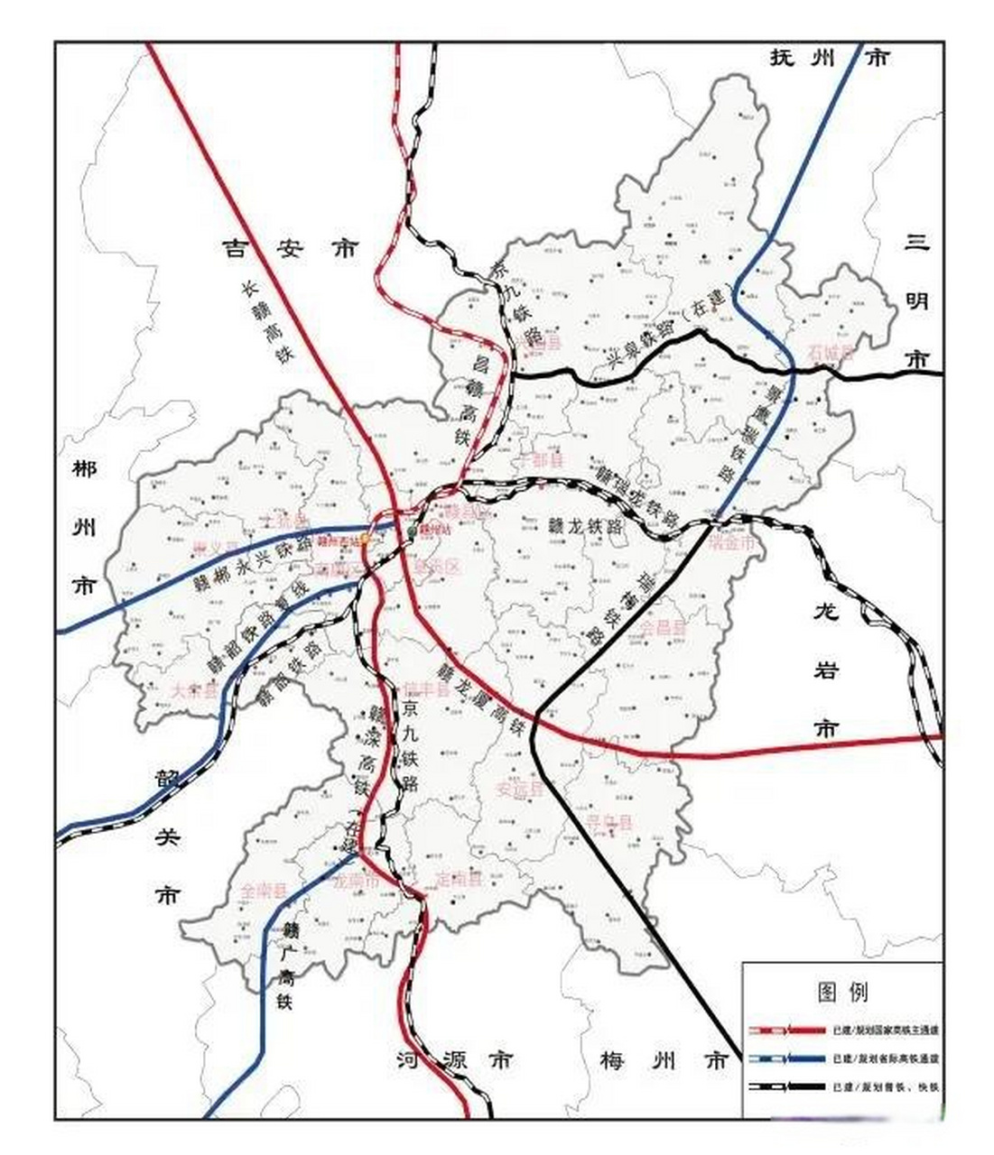 而长赣高铁让赣州和长沙两小时通达,赣龙厦让赣州两小时到达厦门,比