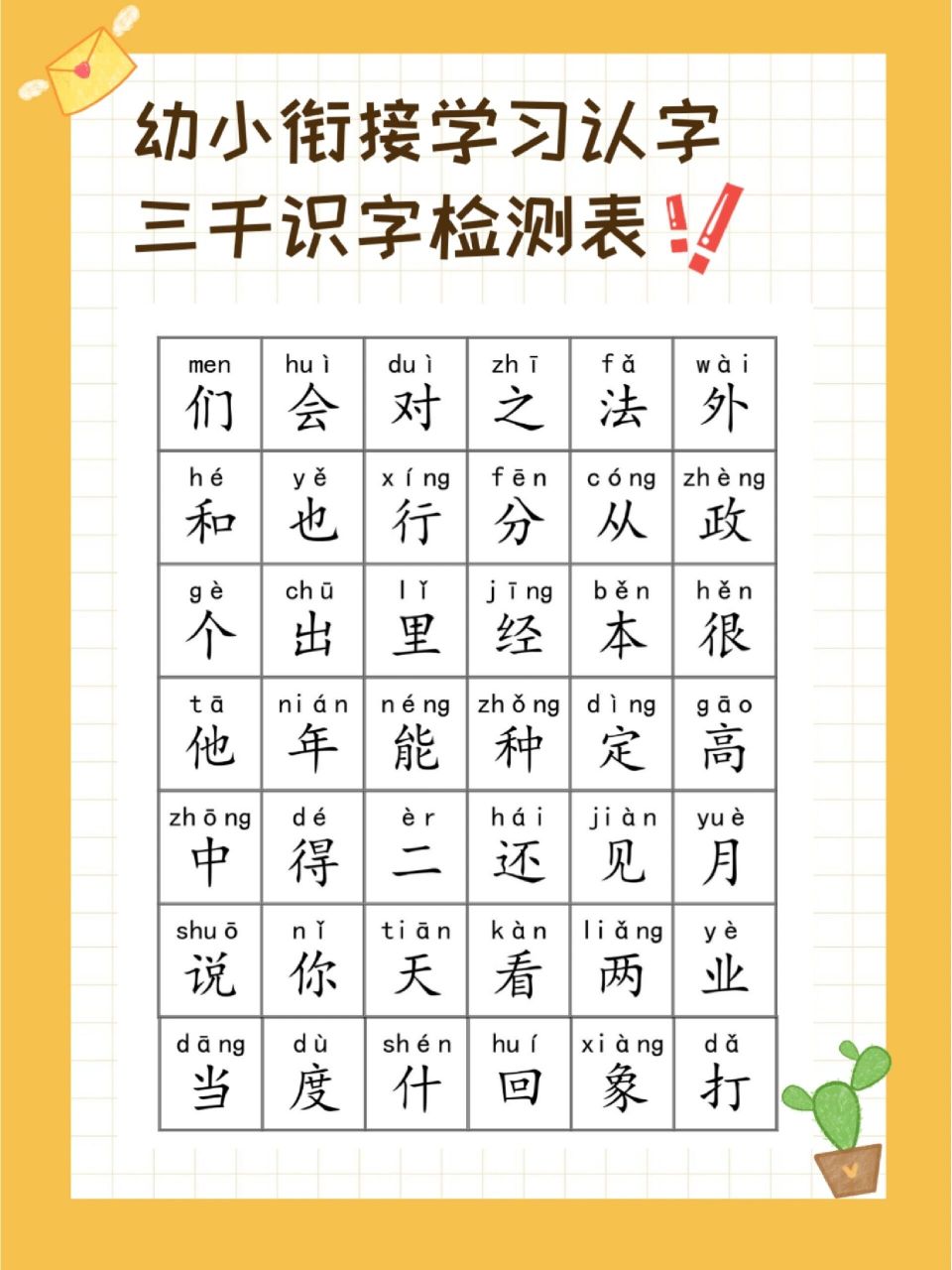 幼小衔接必备 儿童3000识字表带拼音 儿童3000识字表,覆盖小学阶段了