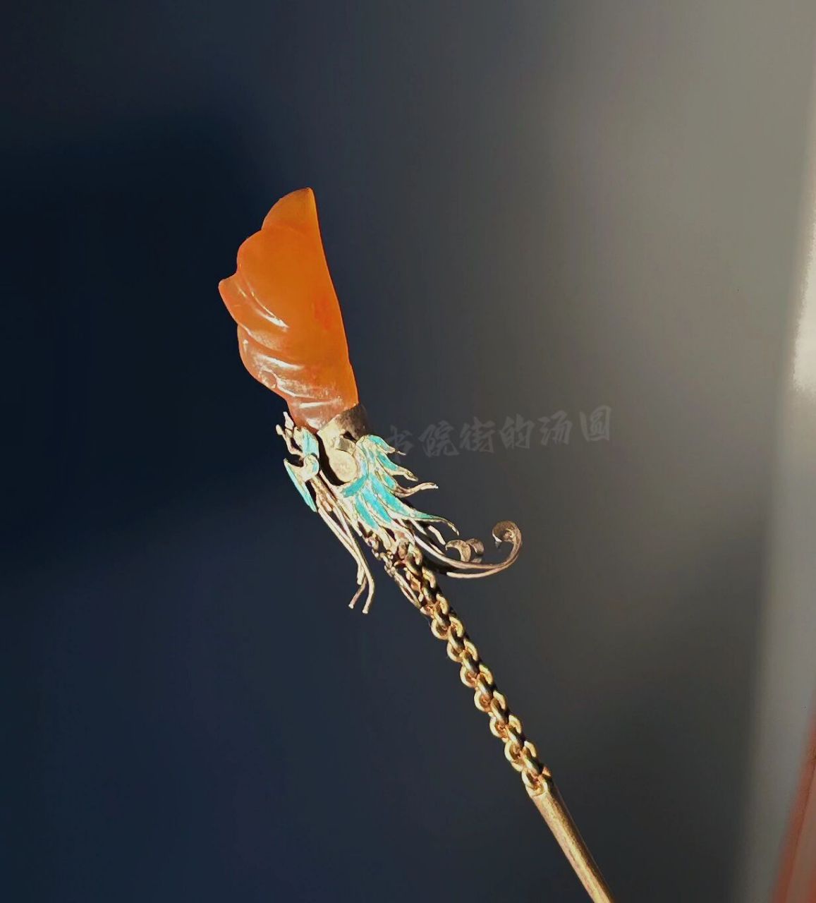 古董地摊淘老货 淘到了清代龙头玛瑙点翠簪 第一次收到这么华丽的簪子