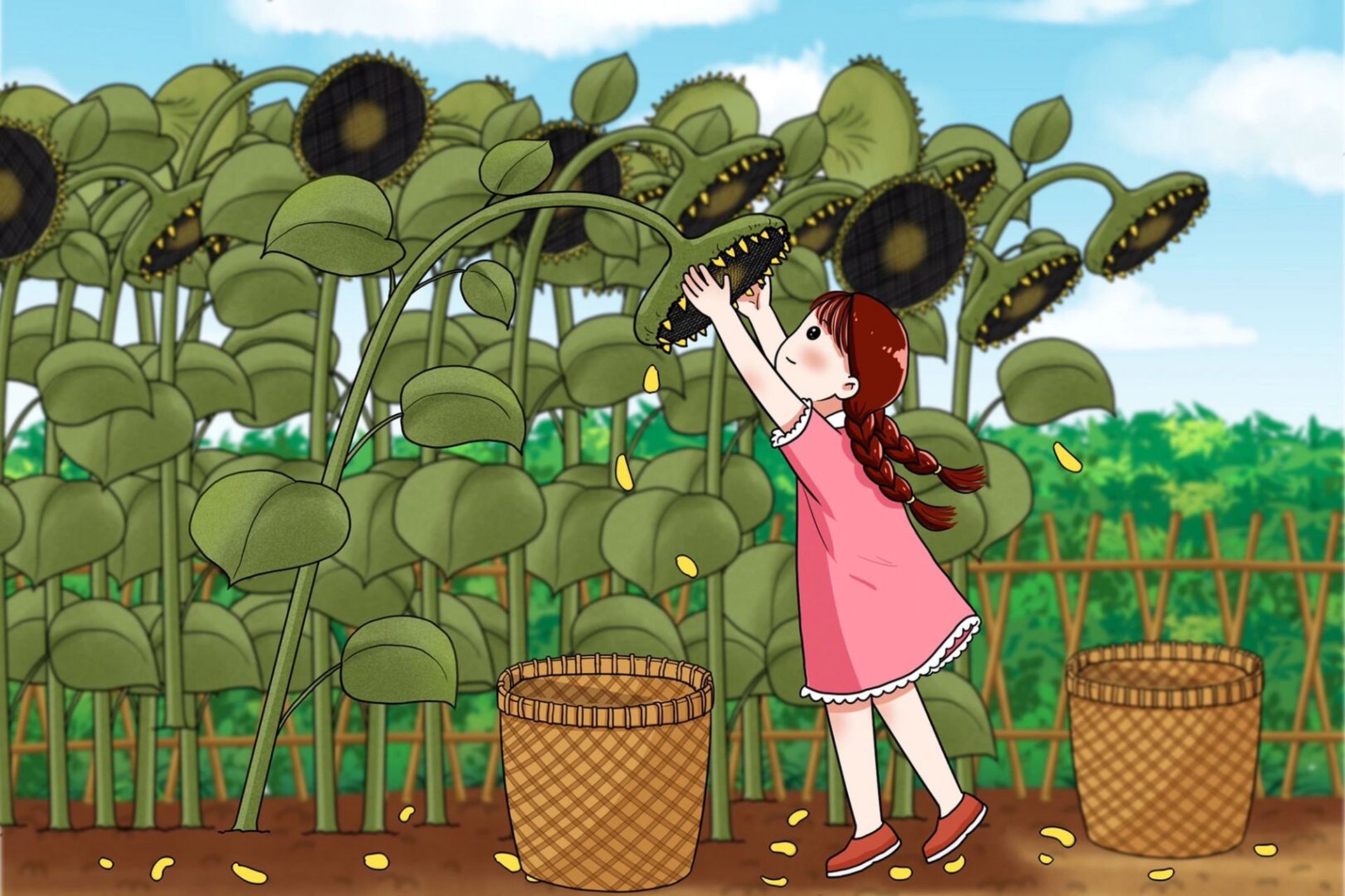 秋收插画|九月是丰收的季节 93秋天是收获的季节,是万物生长成熟的