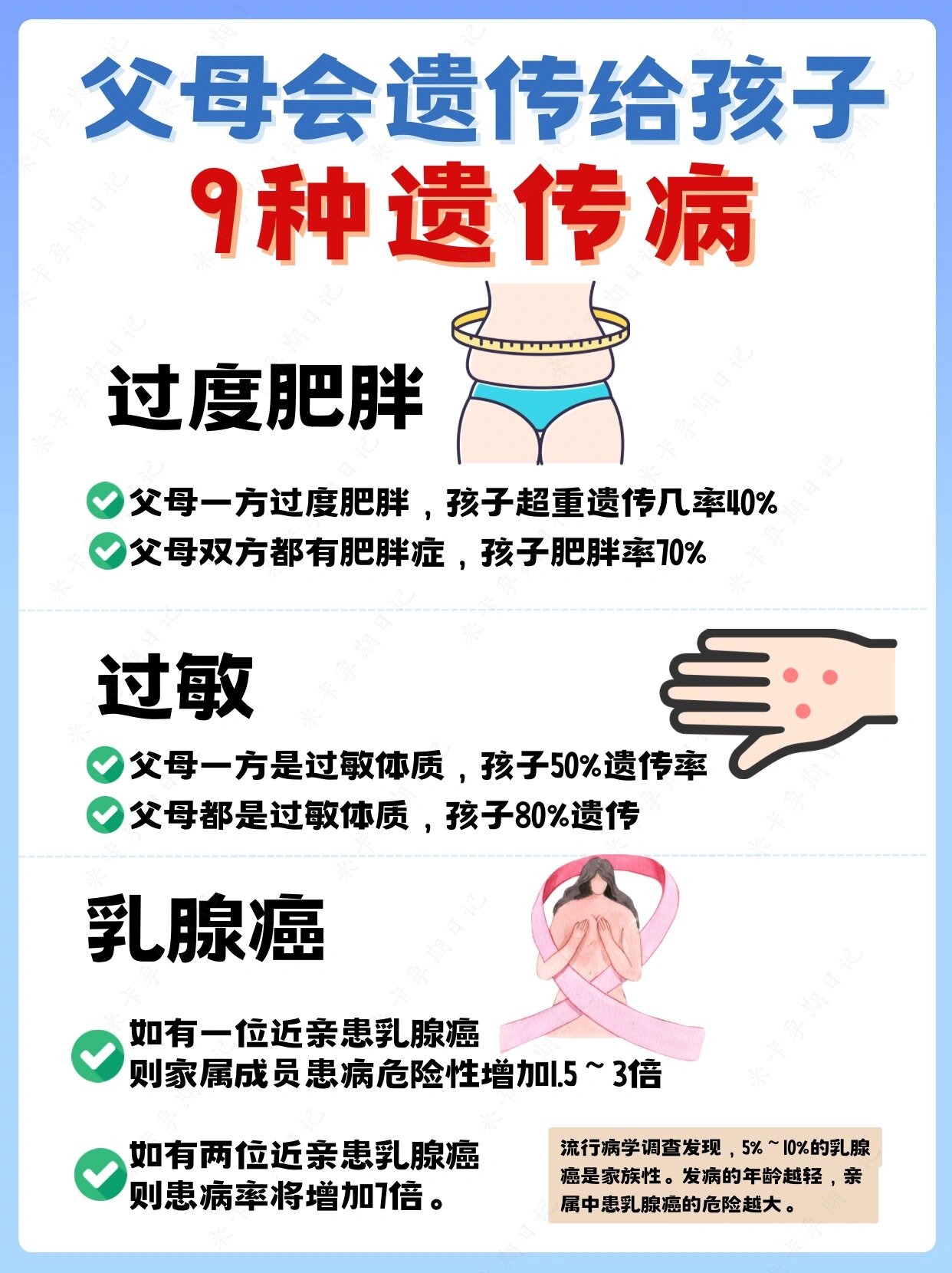 父母会遗传给孩子的9种遗传病/提前了解🤗 常见遗传疾病 1️⃣