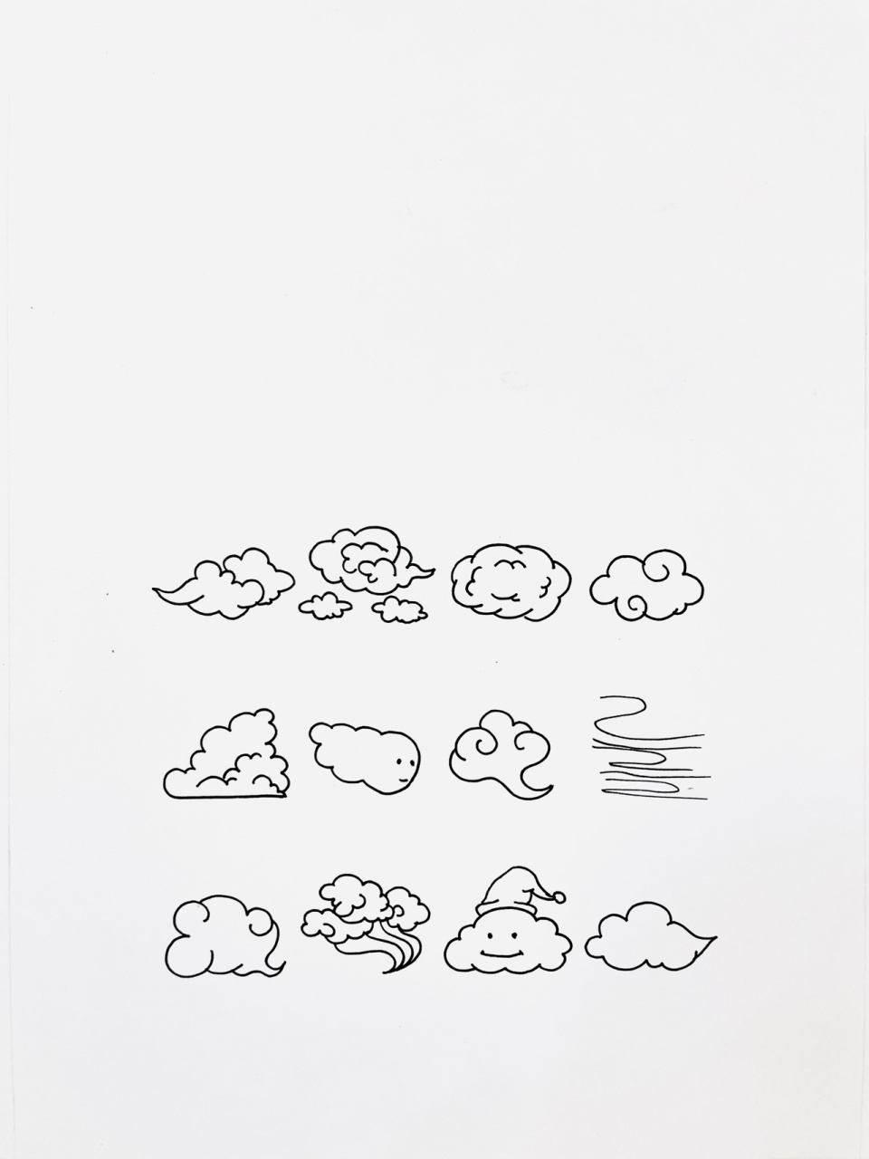 【简笔画】云朵☁️ 分享一组云朵简笔画 可可爱爱,没有伤害😂 