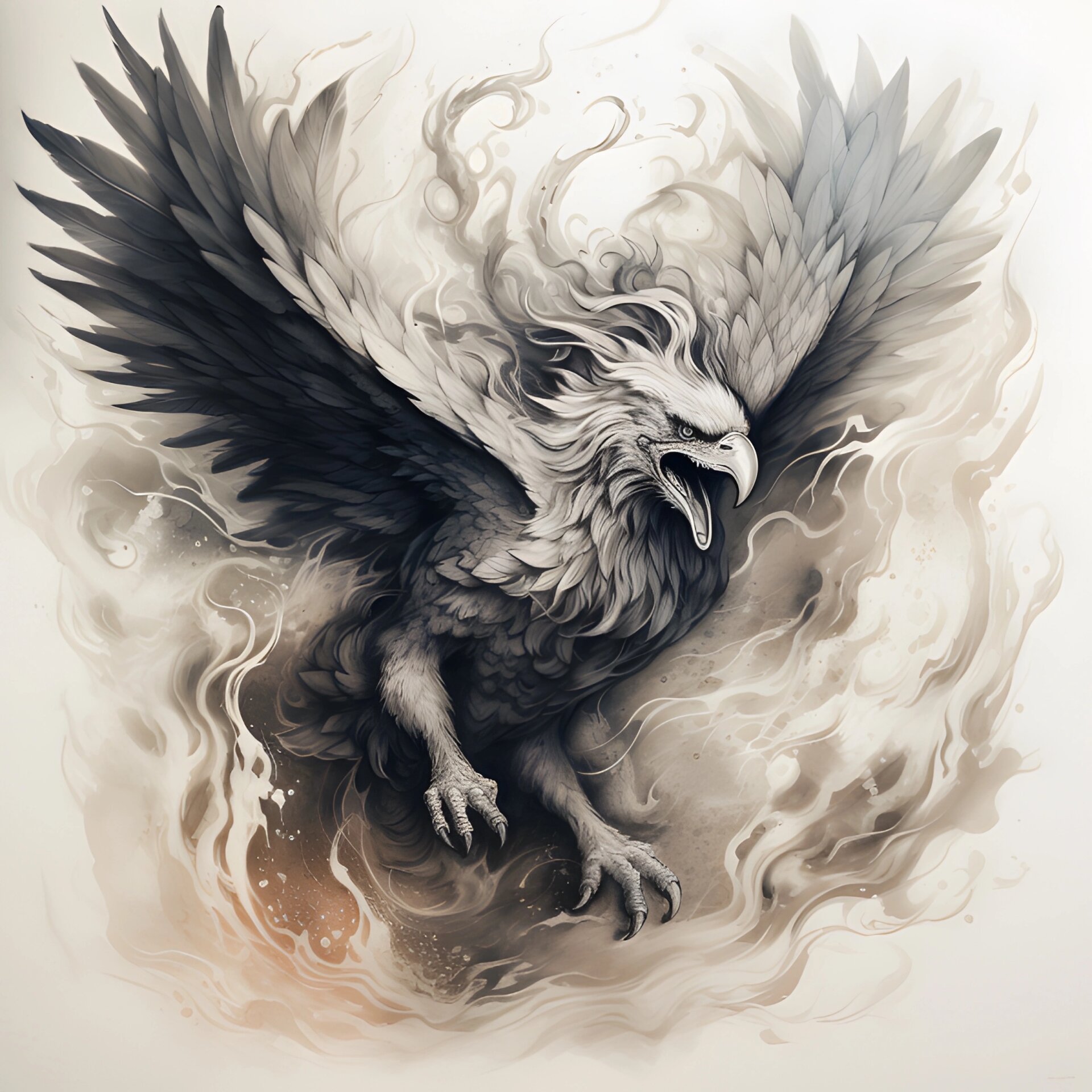 凶禽阿根廷巨鹰纹身手稿