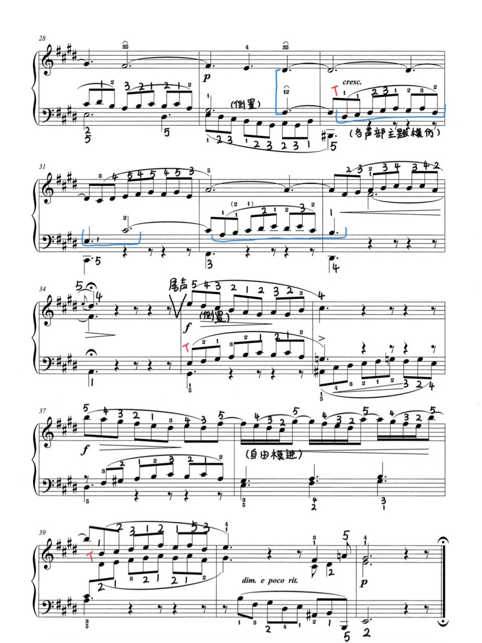 上海音乐学院钢琴考级2022版指法超高清 巴赫三部创意曲op792 no6  上