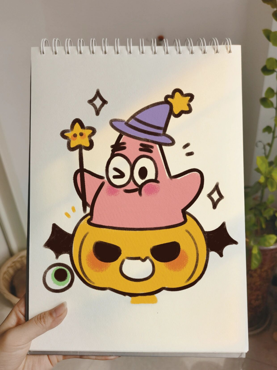 零基础手绘教程|万圣节|海绵宝宝|派大星 万圣节可爱派大星简笔教程