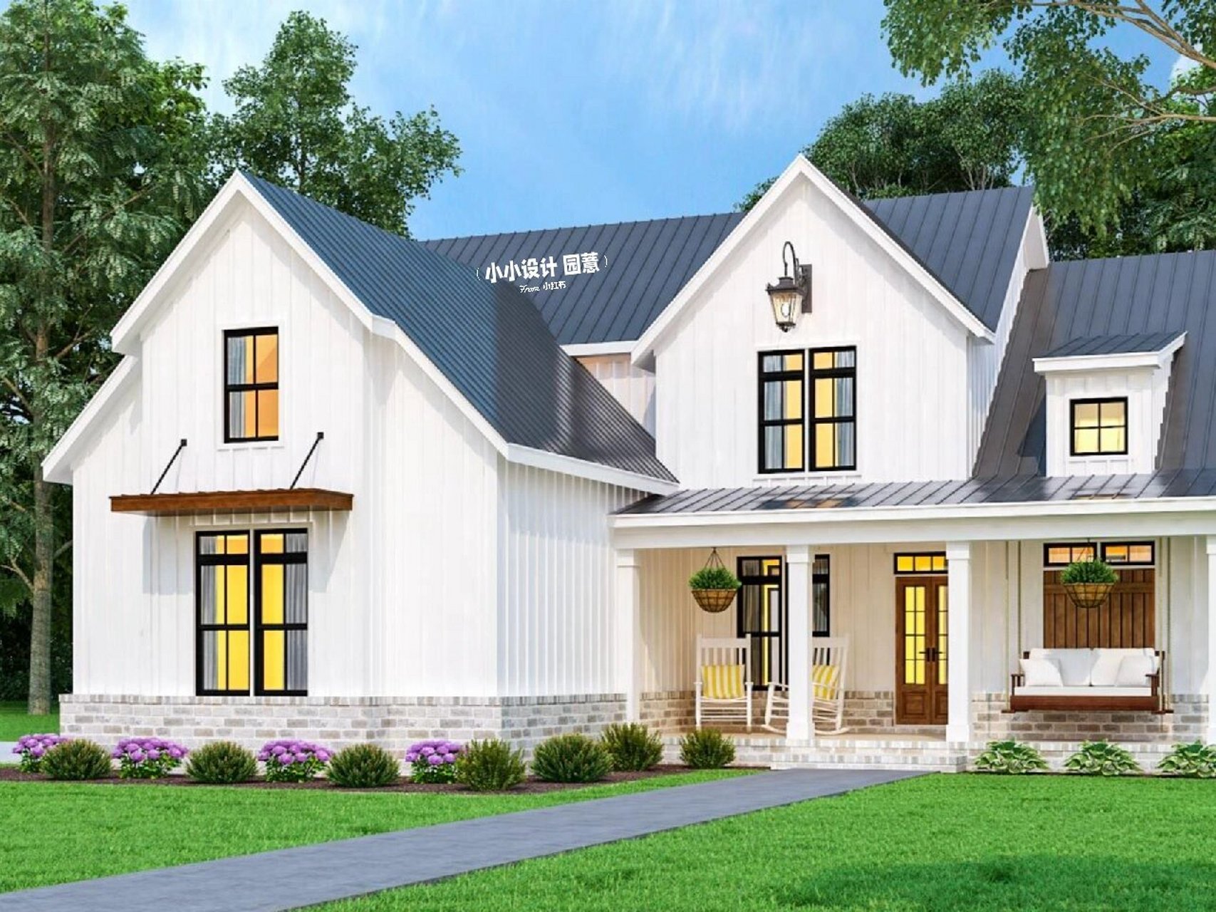 值得收藏的美式自建房92 这款自建房属于美式风格93 外观简约大气