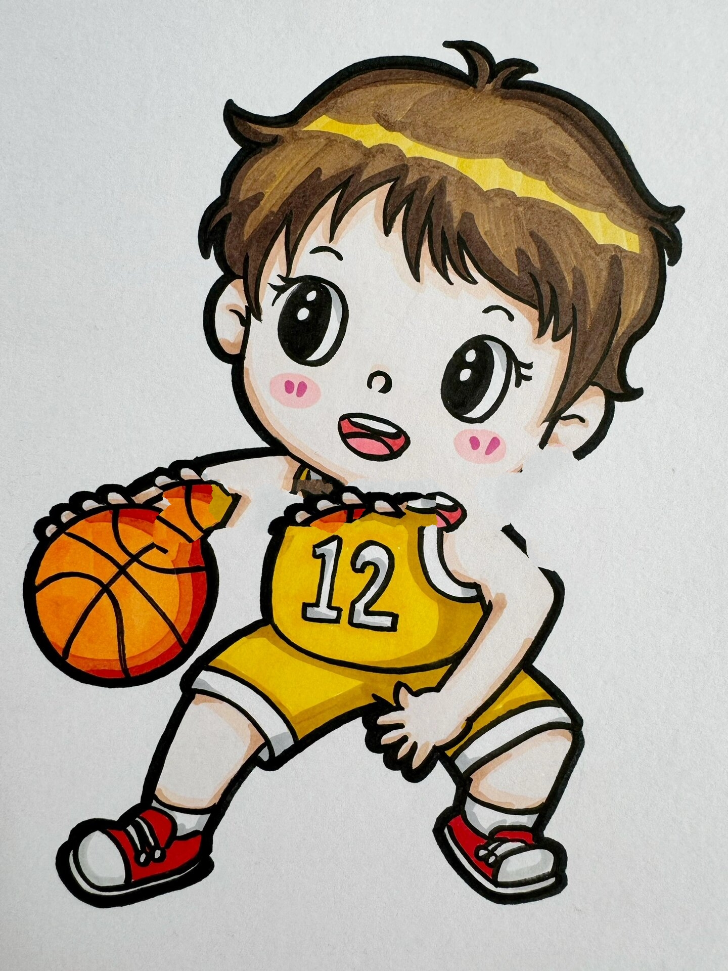 马克笔儿童画打篮球[gf]1f3.@落浮微华的动态