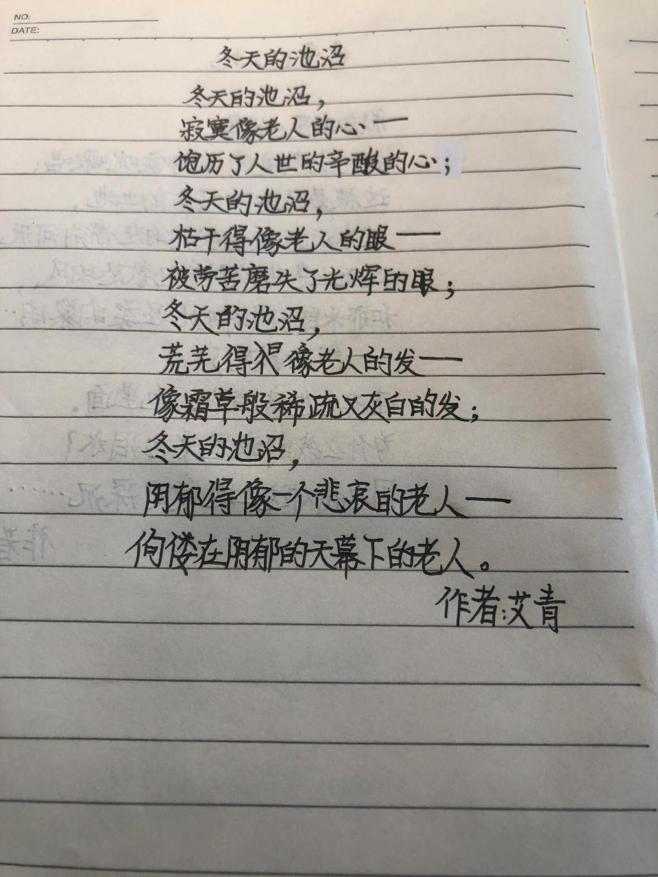 艾青现代诗 共九首 本人四年级小学生